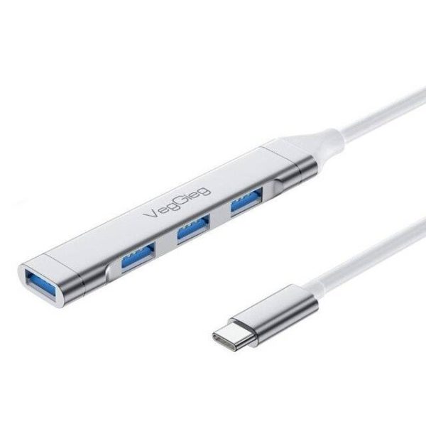 VegGieg V‑K304 USB‑C 3.0 4‑Ports Hub (Gray)